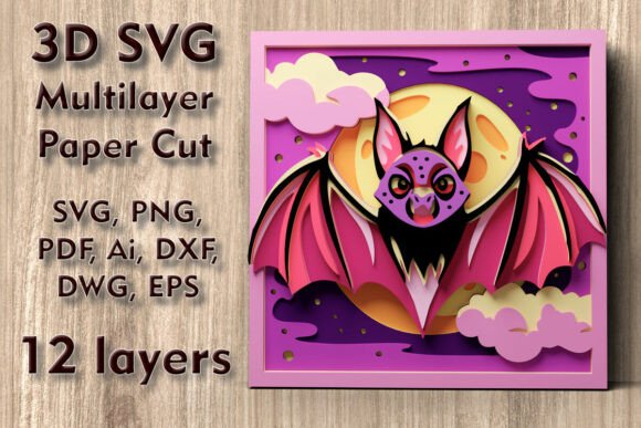Bat 3D SVG Multilayer PaperСut Files