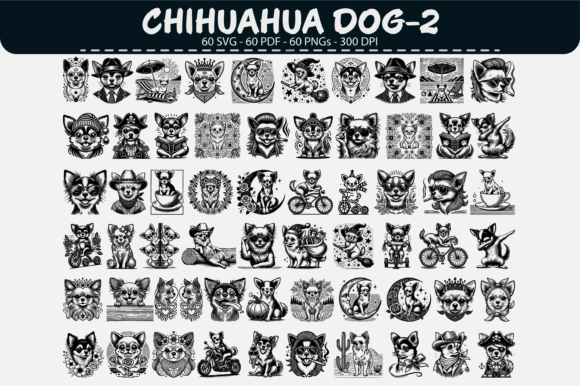 Chihuahua Dog Vector Clipart – 60 Design Graphics