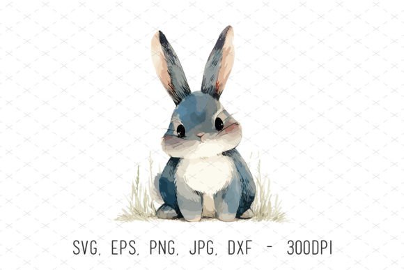 Cute Watercolor Rabbit Graphics for Crafters