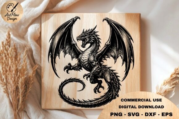 Dragon Engraving SVG for Local Business Branding