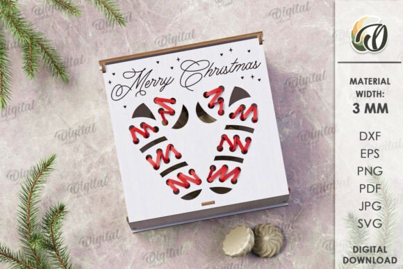 Embroidery Christmas Gift Box Laser Cut for Winter Crafting