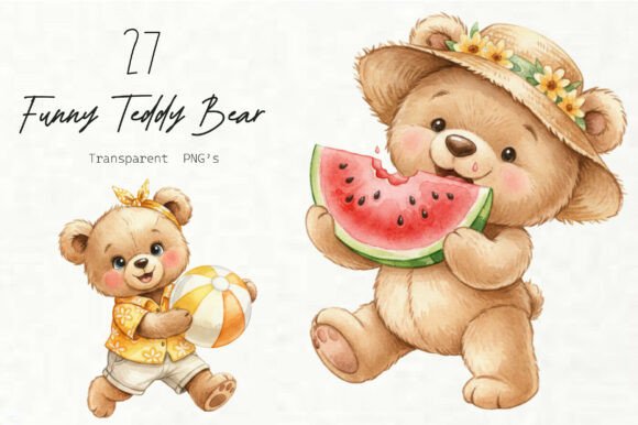 Funny Summer Teddy Bear Graphics for Local Branding