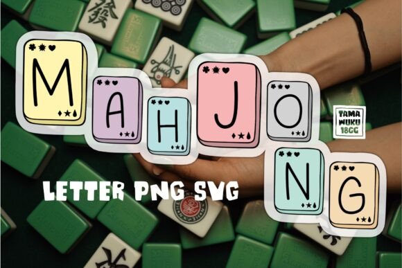 Graphics for Crafts: Mahjong Letters PNG SVG