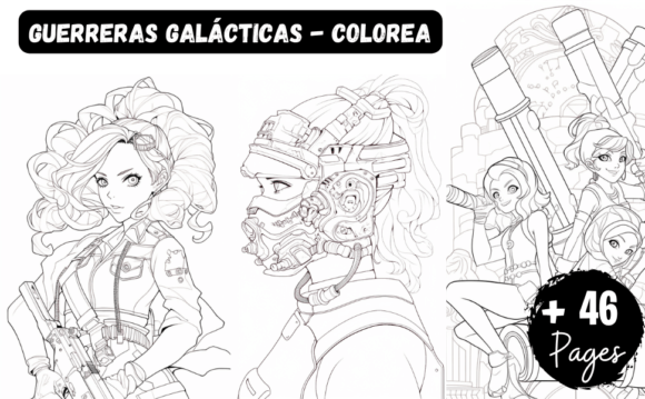 GUERRERAS GALÁCTICAS - COLOREA: Graphics & Illustrations for Bold Local Branding