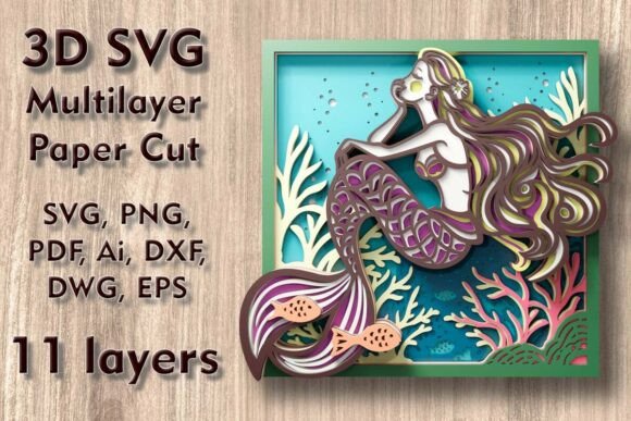 Mermaid 3D SVG for Fantasy & Fairy Tales Branding