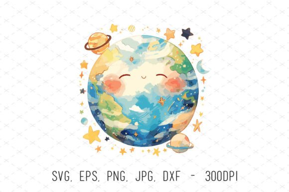 Planet Earth Globe Nursery Kids Clipart: Graphics & Illustrations