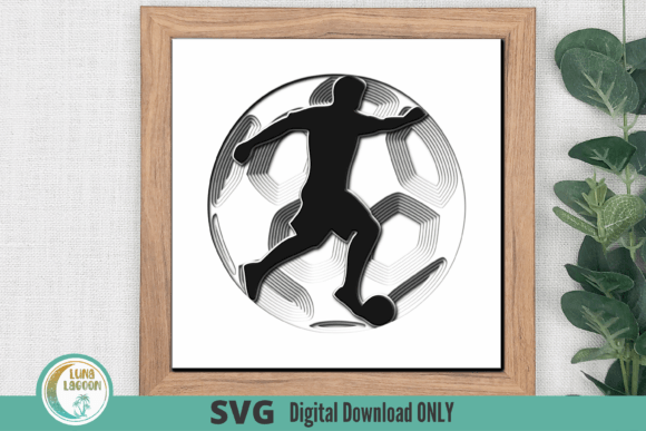 SOCCER FÚTBOL Male 3D SVG for Shadow Boxes
