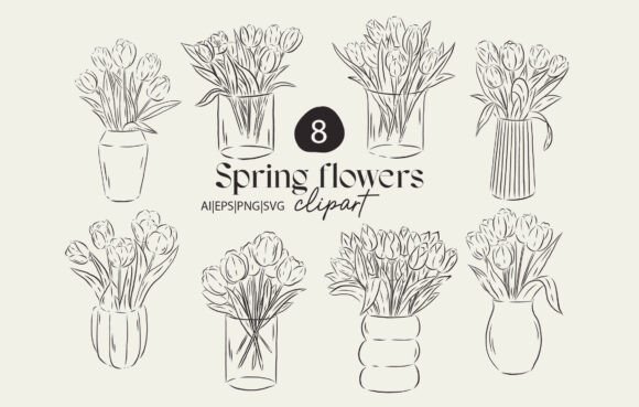 Spring Tulips Graphics for Branding
