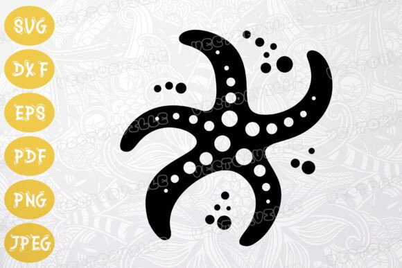 Starfish Silhouette SVG Beach Decor DXF Graphics Freebies