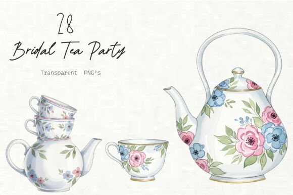 Summer Bridal Tea Party Clipart Graphics