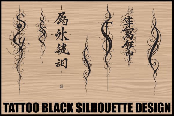 Tribal Tattoo Silhouette Bundle Graphics for Branding