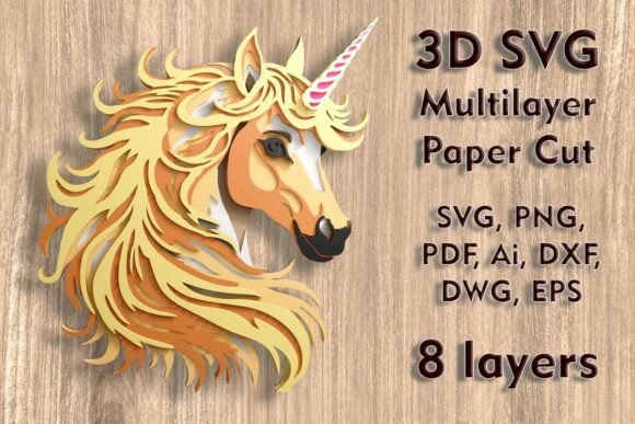 Unicorn 3D SVG for Fantasy & Fairy Tales Branding